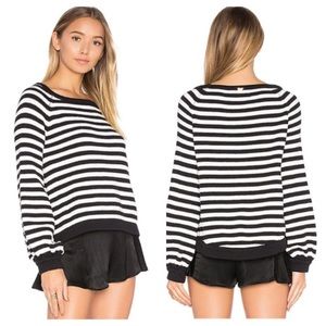 For Love & Lemons x KNITZ Clemence Bell Sweater in Black & Creme